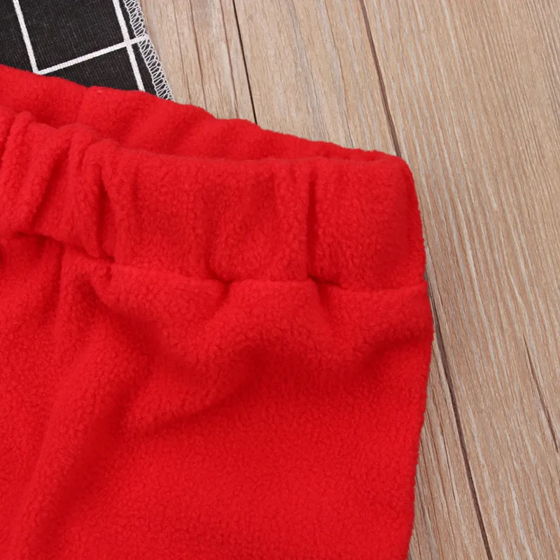 新生児の女の子と男の子のためのサンタクロースの赤いベルベットのコスプレ服、帽子のトップスとパンツ、靴下の衣装、クリスマスの衣装、新年のスーツ