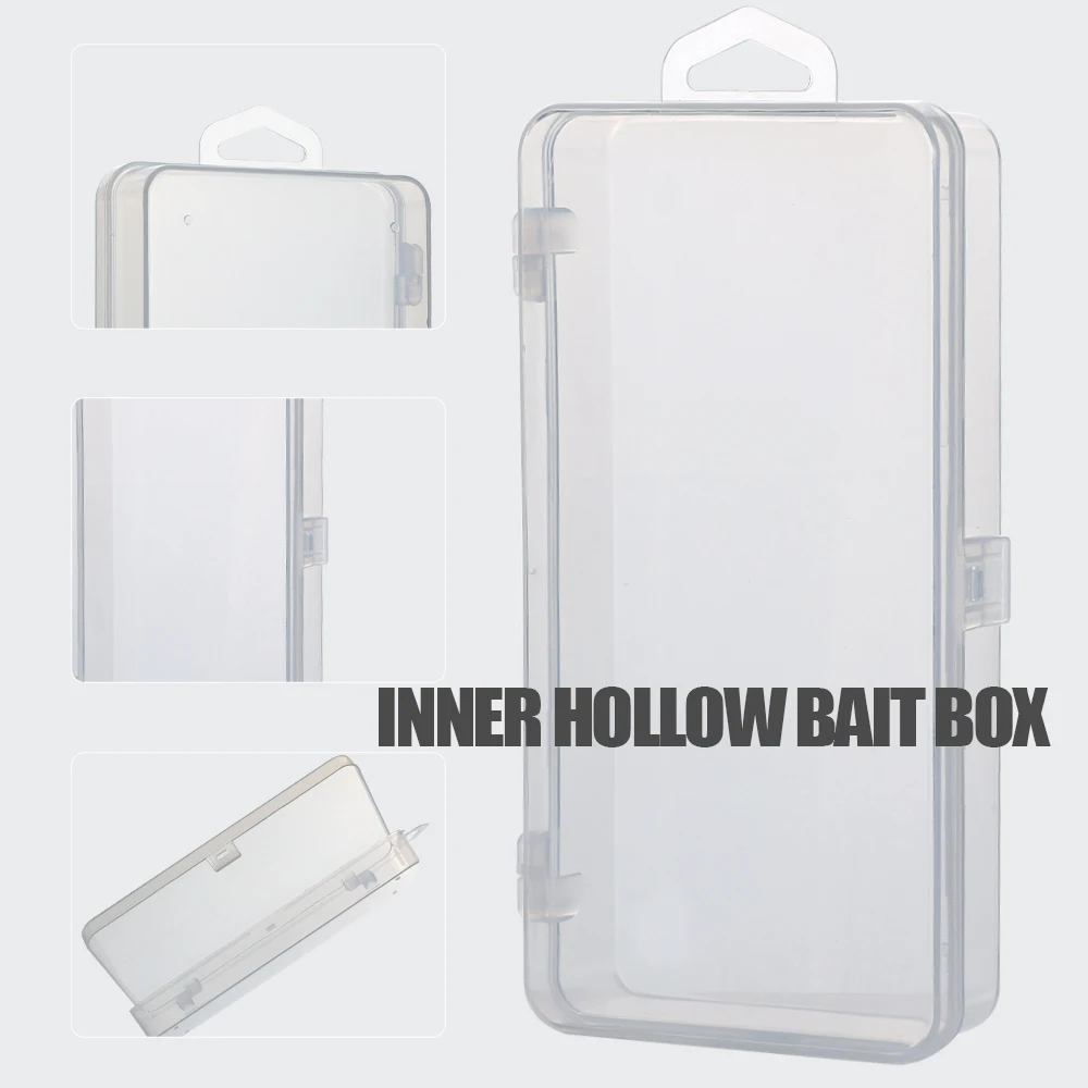 LUSHAZER Fishing Tackle Box Plastic Waterproof Equipment Fish Lure Fishing Box for Fishing Baits 1 Compartments