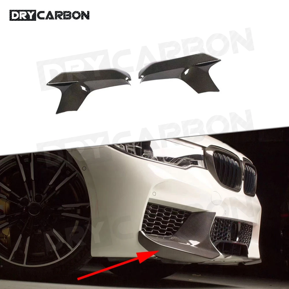 

For 5 Series Carbon Fiber Front Lip Splitters Flaps Corner Covers For BMW F90 M5 2018 2019 M Style Bumper Trim Protector FRP