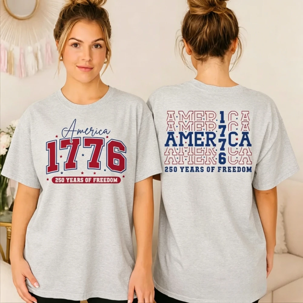 America 250 Years of Freedom Shirt 1776 USA 250th Anniversary Tee Independence Day July 4th Men Women Unisex Fashion Cotton Tops