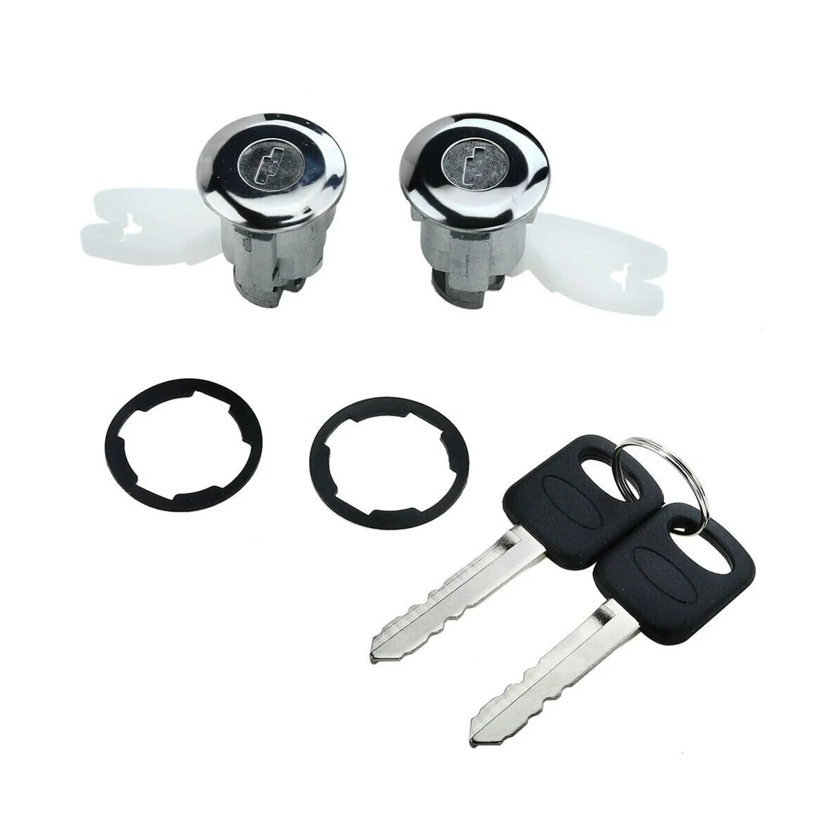 2 PCS Car Door Lock Cylinder+2 Keys F2TZ1522050A F4TZ1522050B 5090051-01 for Ford F-150 F-250 F-350 Mercury