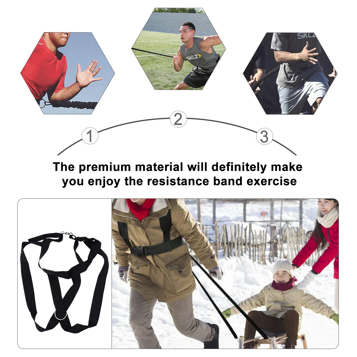 

Yoga Exercise Pull Rope Workout Stretchy Resistance Training Ropes Premium Fabric Elastic Sturdy Gym Home Outdoor