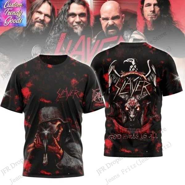 

Metal Rock Slayer Band 3d Print T-shirt Men Women Fashion Short Sleeve Oversized Tops Tees Kids Tshirt Punk Clothing Hip Hop