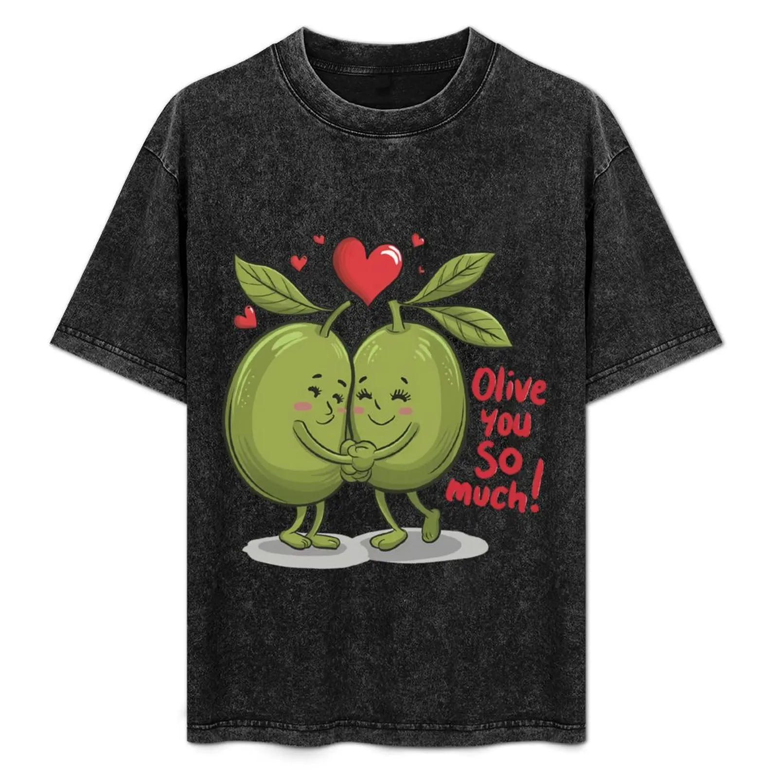 

Olive you so much ! T-Shirt Plus Size Summer Casual T-Shirt
