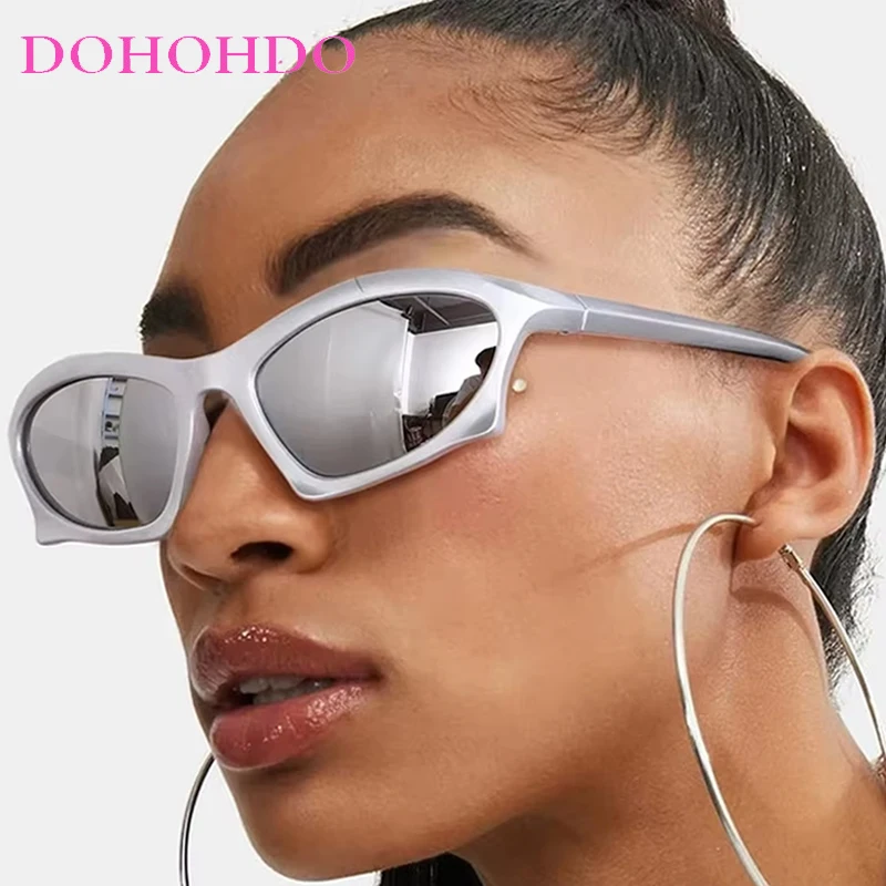 

Brand Sports Punk Sunglasses Men Retro Y2K Irregular Goggles Fashion Outdoor Travel Eyewear Sunglasses For Women Men UV400 Очки