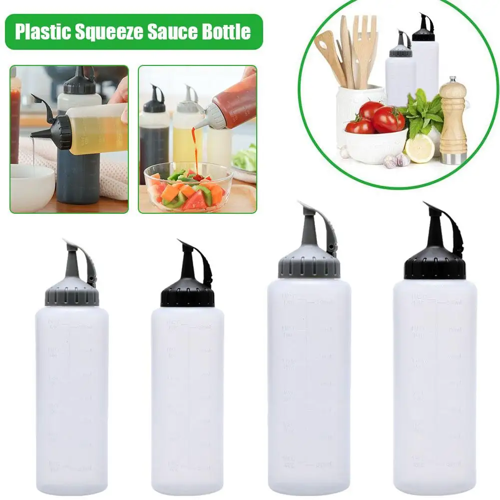 

175/350ml Plastic Squeeze Sauce Bottle Tomato Sauce Sauce Squeeze Kitchen Seasoning Olive Dispenser Gadget Syrup Barbecue O Z4c3