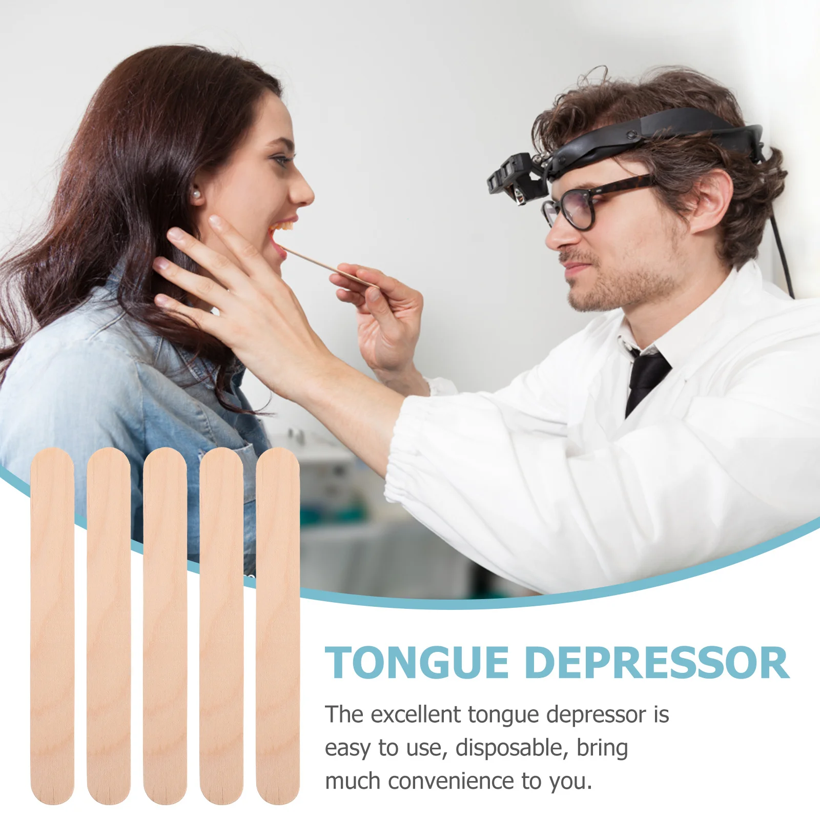 

20Packs Tongue Depressors Wood Durable Safe Disposable Diagnostic Tongue Stirring Sticks Tools
