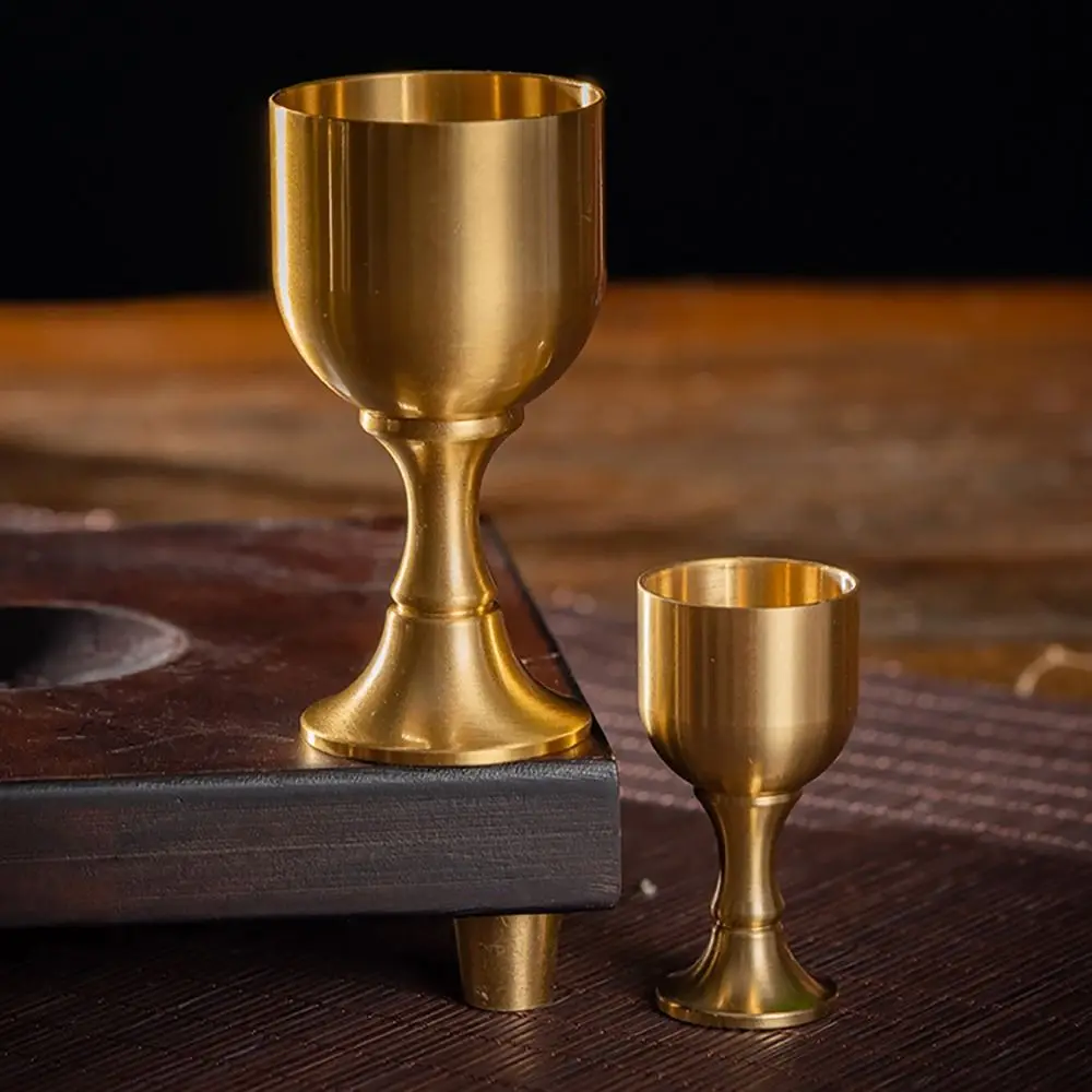 Золотая латунная чашка-мелок, бокал для коктейля и вина, латунный бокал для напитков, металлическая чашка для ликера, аксессуары для дома, настольное украшение