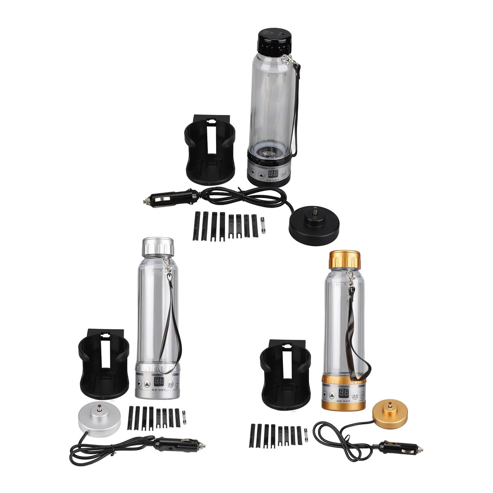 

Car Electric Kettle 12V 24V Transparent Car Water Kettle 280ml Large Capacity Portable Multifunctional Water Boiler