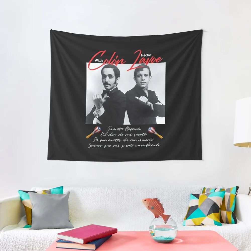 Willie Colon, Hector Lavoe - El dia de mi Suerte. Fania Tapestry Wall Hanging Decor Room Decor Tapestry