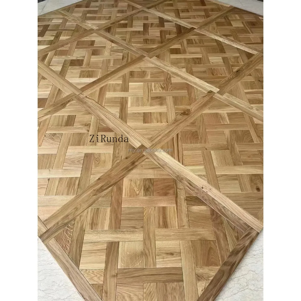 맞춤형 오크 아트 브러쉬드 파켓 우드 플로어