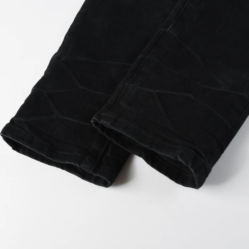 Street Fashion Designer Men Jeans Retro Black Gray Stretch Skinny Fit Patched Ripped Jeans Men Brand Hip Hop Denim Pants Hombre