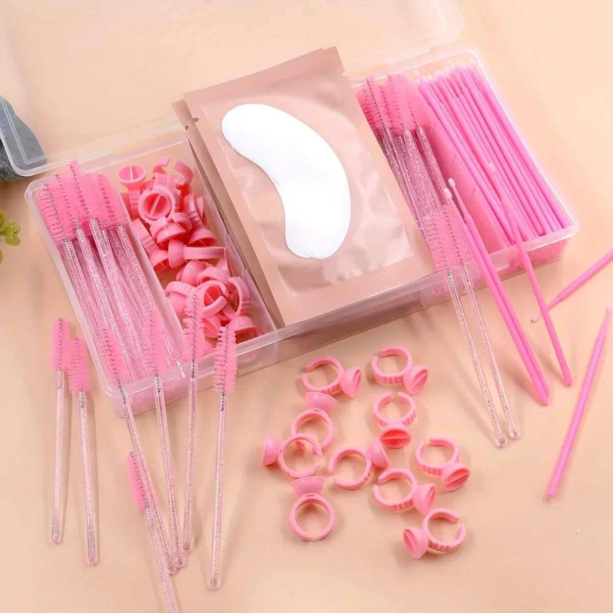 Przezroczysty z Pionową 5-Szczelinową Przedłużką Prostokątny Organizer na Narzędzia do Przechowywania Pudełko na Rzęsy Klej Pęseta Uchwyt Organizer do Makijażu