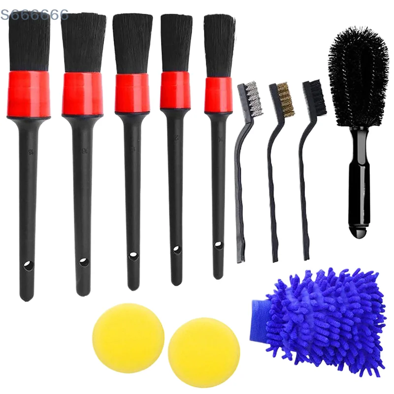 Nuovo set di spazzole per strumenti per la pulizia dell'auto di vendita caldo Set di spazzole per trapano per lavaggio auto Spazzola per pulizia Spazzola per dettagli Set multifunzionale in spugna