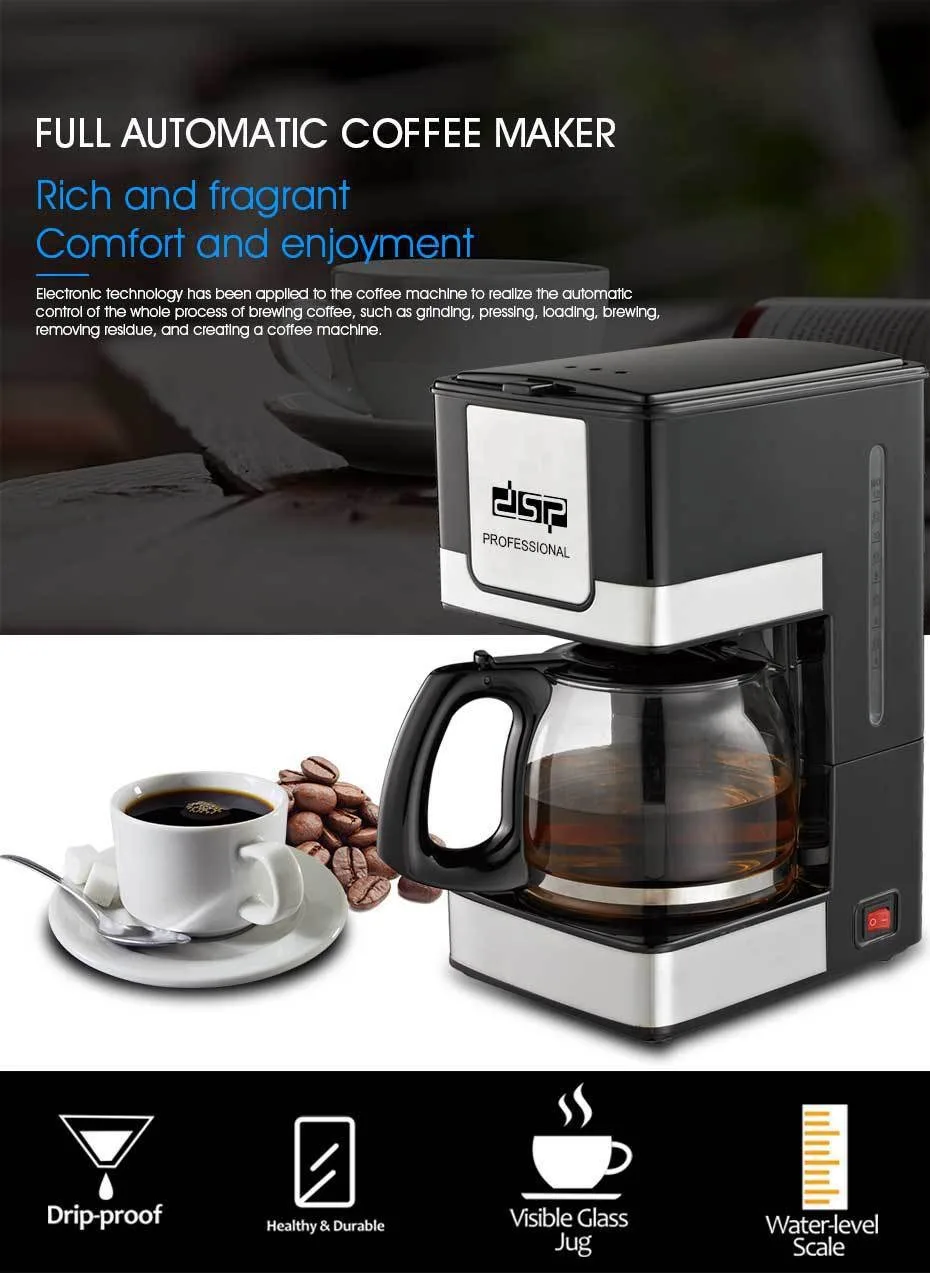 1.5L large capacity home office automatic electric American drip coffee machine