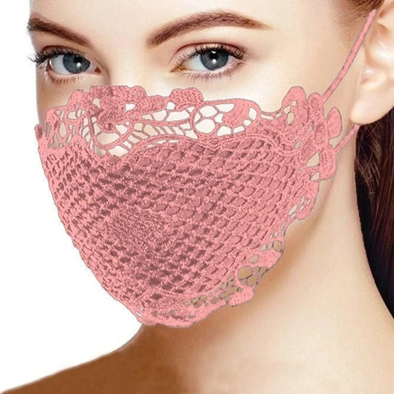 Charming Stylish Brief Solid Lace Mouth Mask Fashion Women's Face Mask Mouth Mask