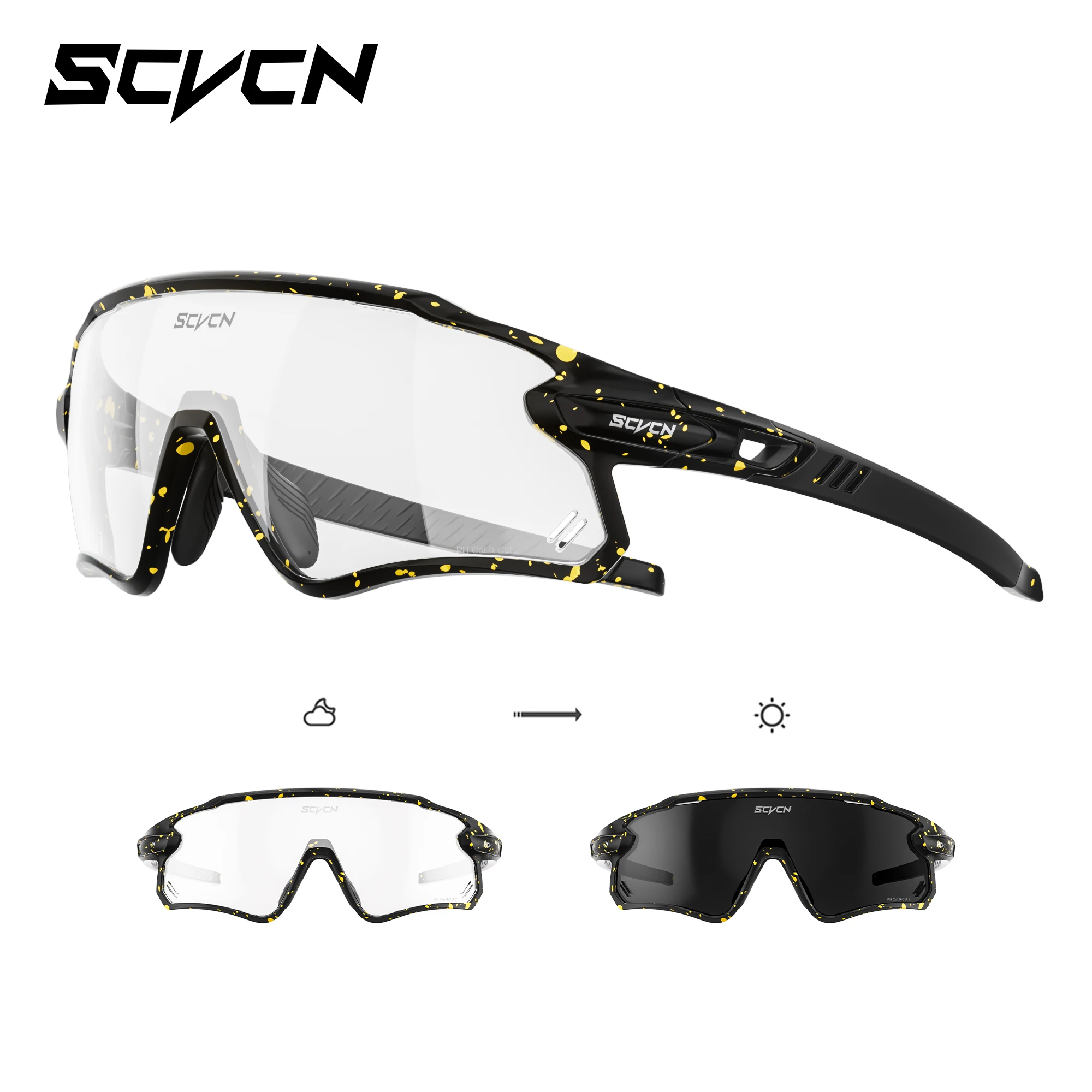 SCVCN Männer Radfahren Sonnenbrille Fahrrad Brille Sport Fahrrad Brille Outdoor MTB Straße Laufen Sonnenbrille UV400 Schutz Brillen