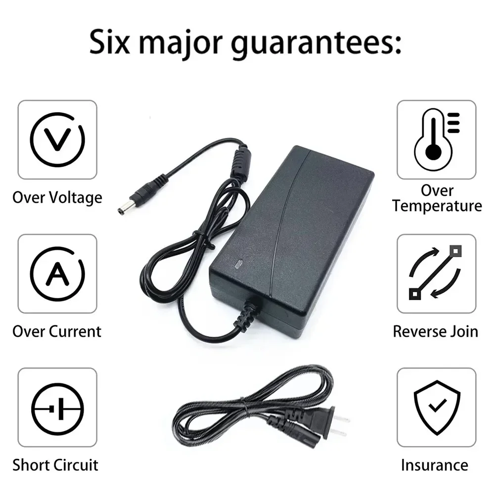 42V 2A Lithium Battery Charger For 36V Hoverboard Self-Balancing Scooter 100-240V AC Power Supply Adapter 5.5mm Plug US-Plug