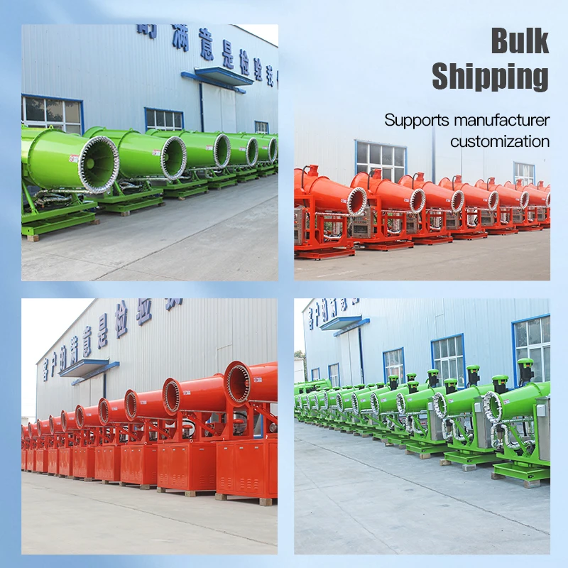 Crawler-type Air-Driven Fog Cannon Sprayer with 60m Range Remote Control-Fully Automatic Dust Removal Cooling Device Pump Motor
