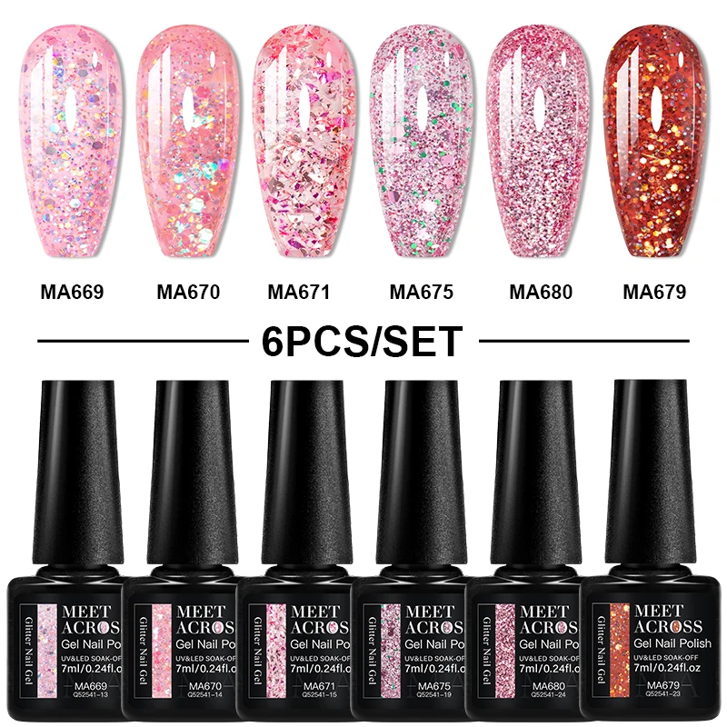 Kit Decoração de Unhas com Luz LED 6 unidades