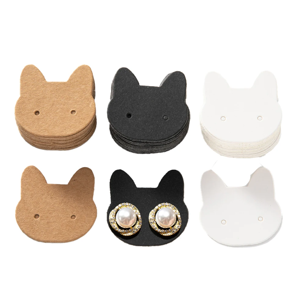 

50 шт., серьги с милым котом, карты, ценник, бирка для ушей, ювелирные изделия, брелоки, держатель, подставка для предпринимателей, заказы, упаковка, поставка