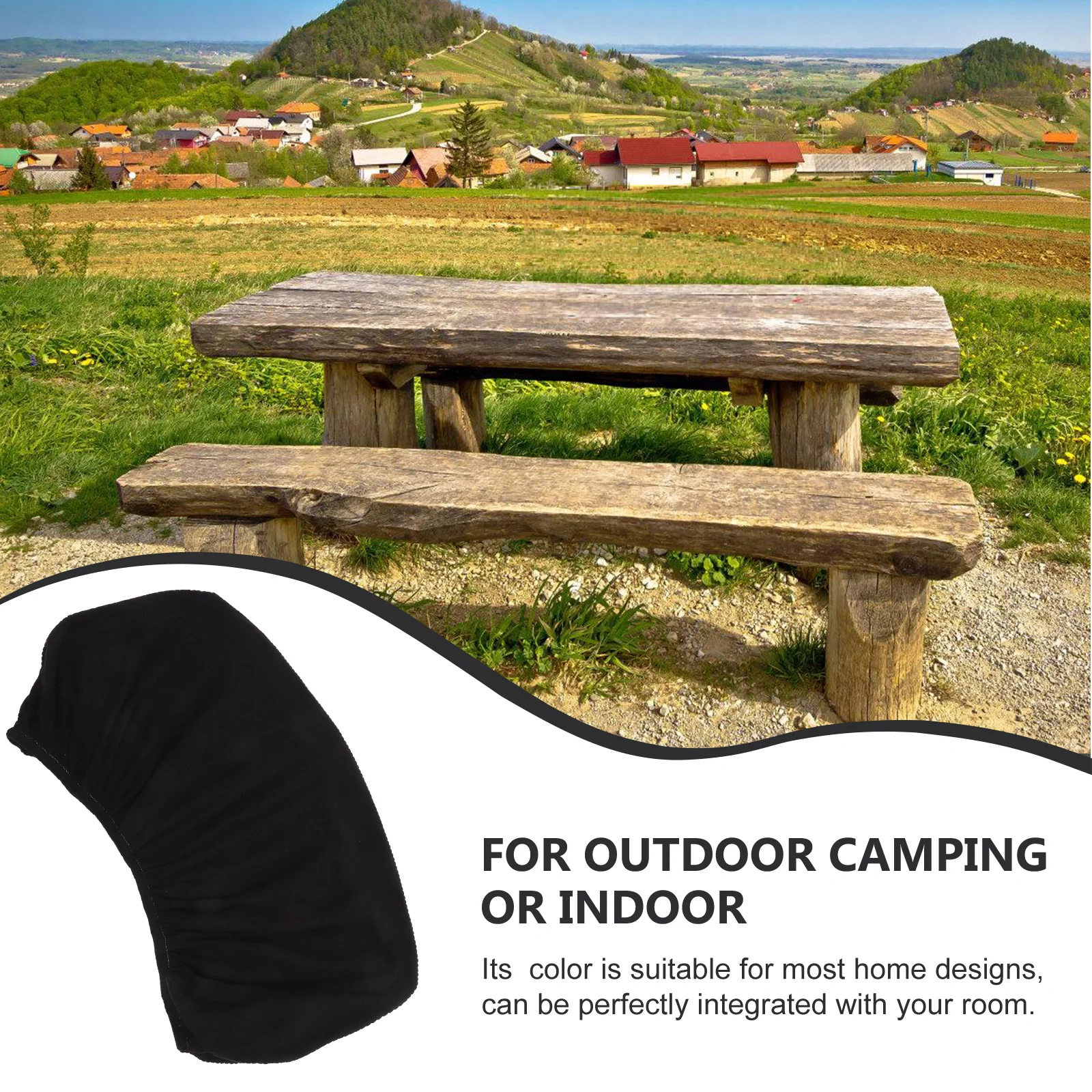 

Stool Cover Black Fabric Protector for Long Bench Piano Stool 90 120x35 50x20cm Dustproof Easy Install Outdoor Indoor Use Dining