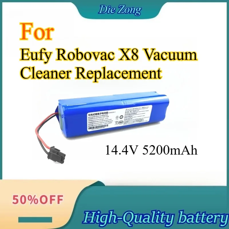 

High-capacity New 14.4V 5200mAh Vacuum Cleaner Battery Suitable for Eufy Robovac X8