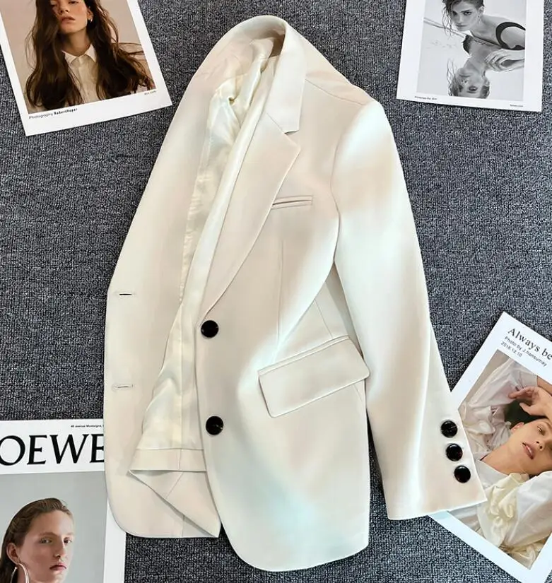 Long sleeve blazer for women, casual jacket, spring clothes, female suit, 2024