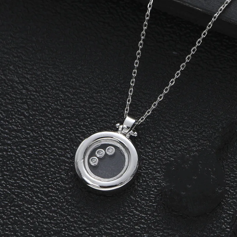 Luxury Round Shape Stackable Pendant Necklace Beautiful Full Cubic Zircon Tennis Chain Dubai Women Party Jewelry Gift D1571