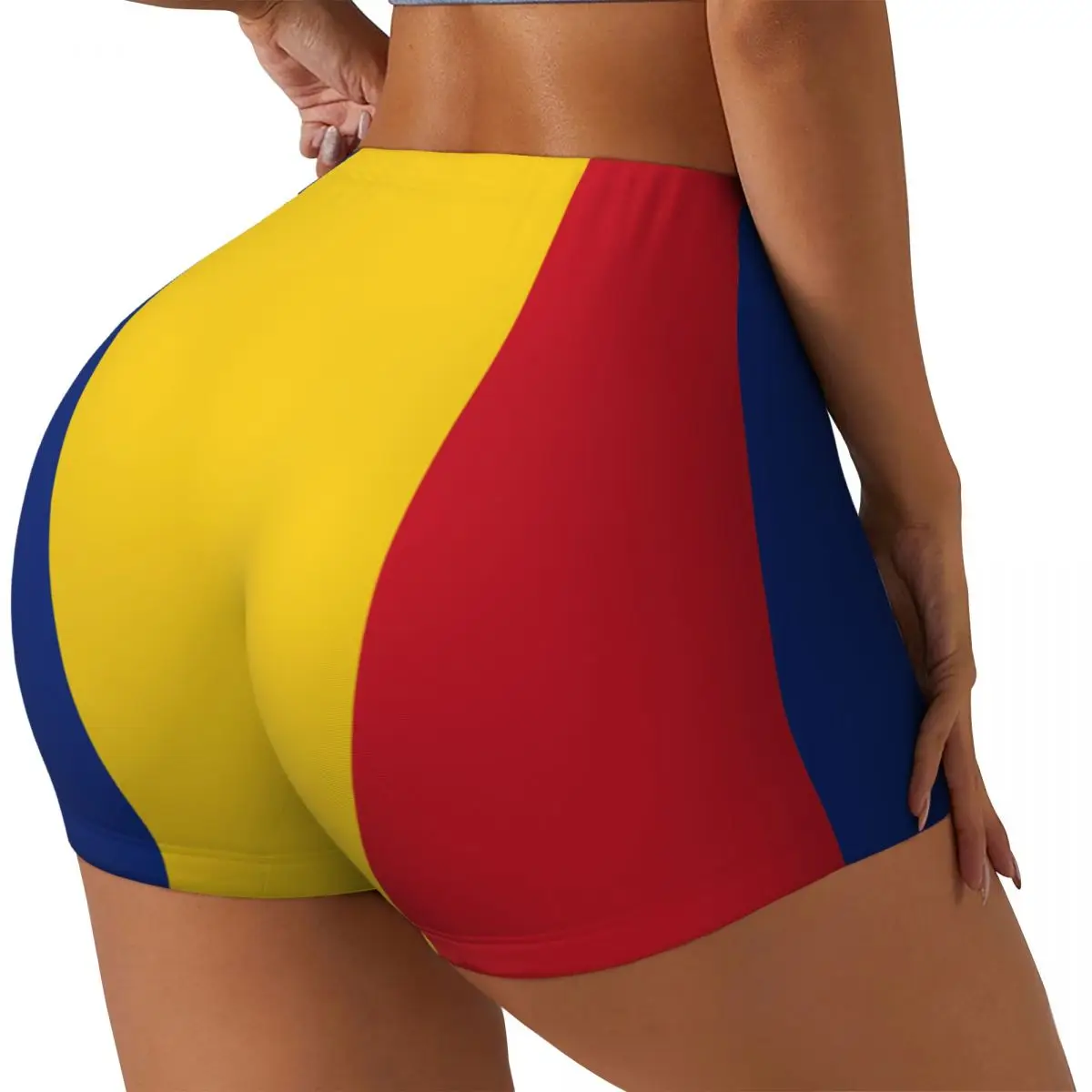 Women Yoga Shorts Romania Flag Workout Shorts Fitness quick-dry Ladies Yoga Gym Running Short Pants Sportswear