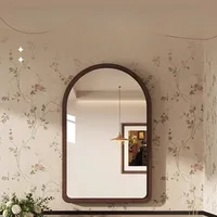 Float Glass HD Makeup Mirror  Wall-Mounted Vintage Vanity decor  Rounded Corner Bathroom Mirror Freestanding Bathroom Arch