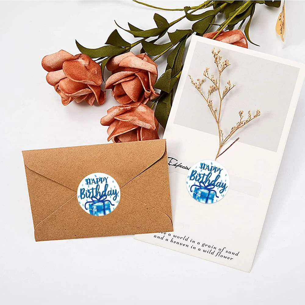 100-500Pcs วันเกิดตกแต่งของขวัญ: วันเกิดมีความสุขสติกเกอร์ซีลป้ายเด็กของเล่นของขวัญ Scrapbooking สติกเกอร์