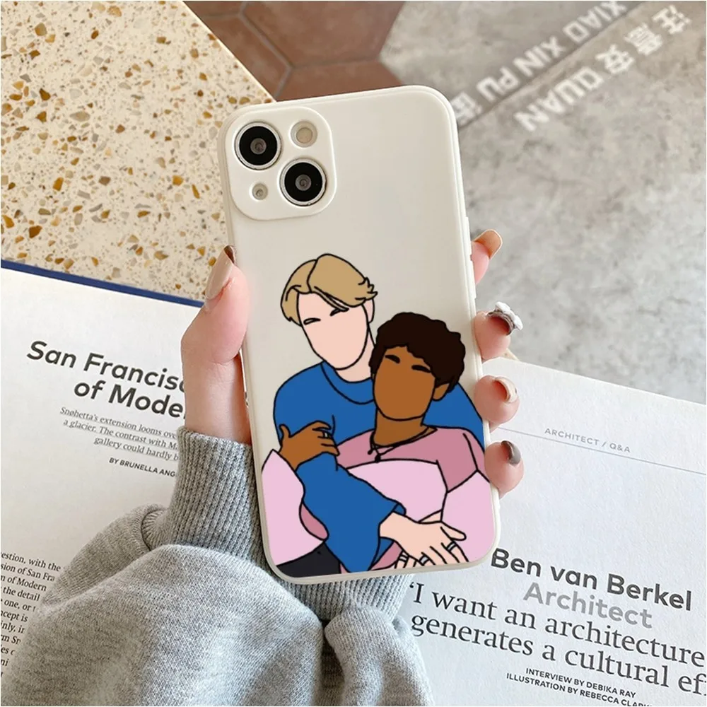 Young Royals Simon And Wilhelm Phone Case For Iphone 11 13 14 Pro Max X Xr Xs Max Se2020 12mini White Cover Case