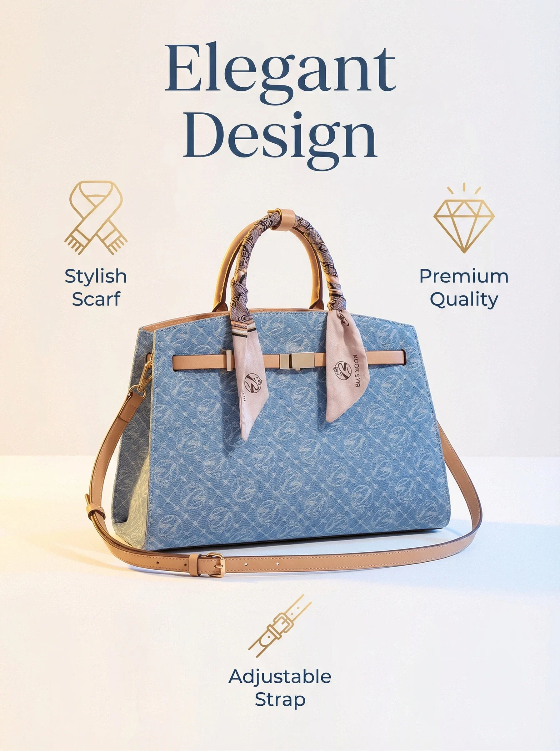 

Женская винтажная джинсовая сумка-тоут большой вместимости с жаккардовым узором, на плечо, с золотистой фурнитурой, отделкой из коричневой кожи, повседневная, на каждый день