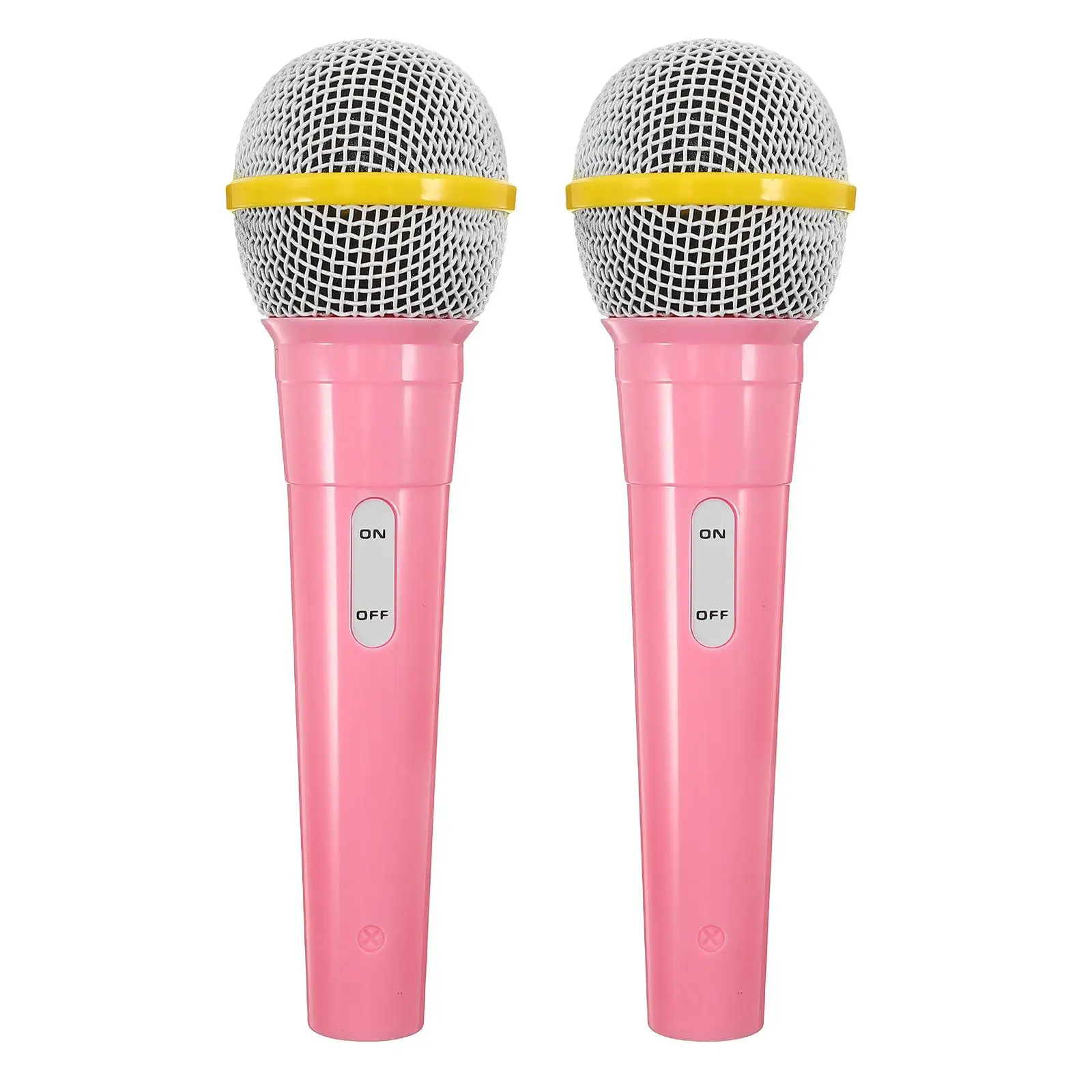 2 Pcs Microphone Model Photo Prop Plastic Toys Microphones Pretend Fake Child for Kids