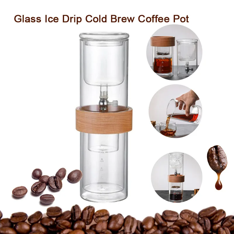 

Стеклянный кофейник для холодного приготовления льда, портативный чайник со съемным фильтром для домашней кухни, легкая очистка, инструмент для бариста