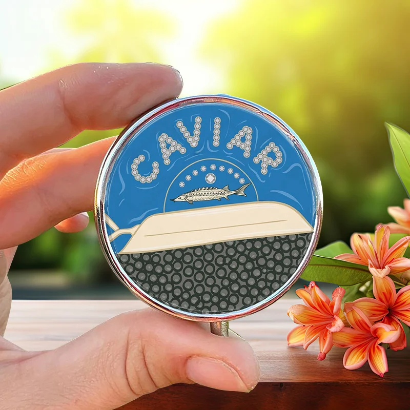 1 round canned caviar box, small three-compartment storage box, portable household storage box, very suitable for wallets, travel, and also makes a unique gift