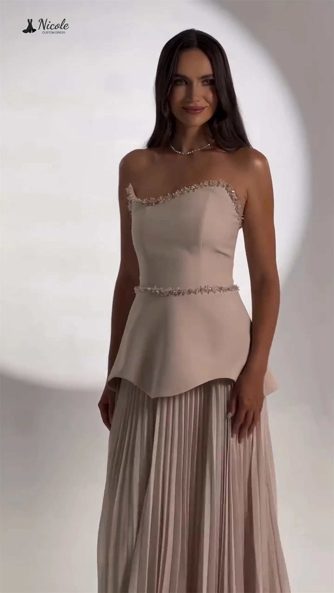 Nicole linha um luxuoso vestidos de noite 2025 vestido de festa feito sob encomenda para casamento grânulo bordado chiffon vestido de baile vestidos elegantes