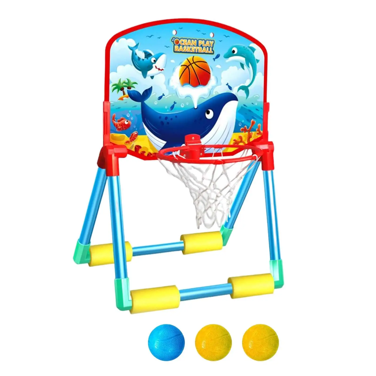 

Floating Pool Basketball Hoop W/ Basketball Games for Kids Ages 6+