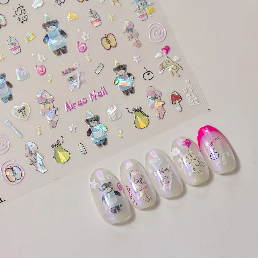 Shell Glow Nail Art Stickers Rabbit Stickers