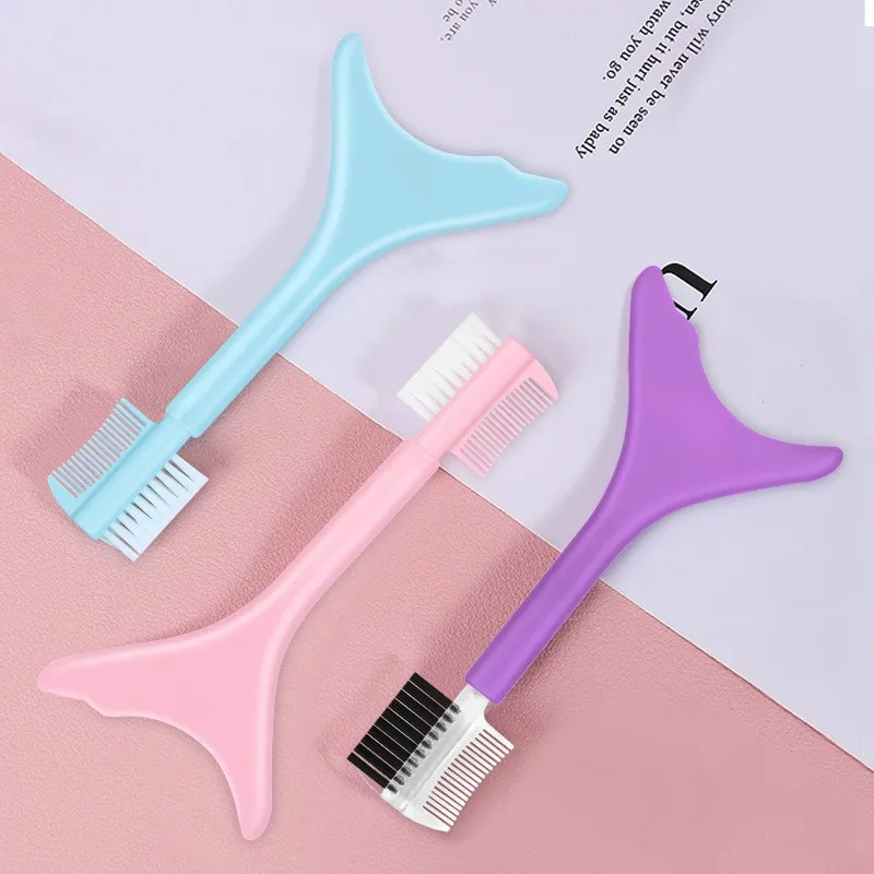 Alwafore Silicone Eyeliner Stencils Wing Tips Marscara Drawing Lipstick Wearing Aid Eyebrow Comb Eyebrow brush Makeup Tool