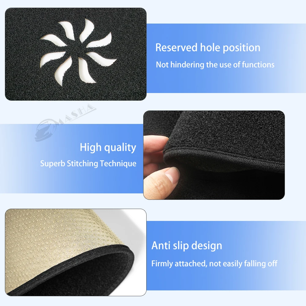 Car Dashboard Sun Shade Cover For Toyota Land Cruiser Prado 150 J150 2010-2020 LHD Mat Avoid Light Pads Anti-UV Non-Slip Carpets