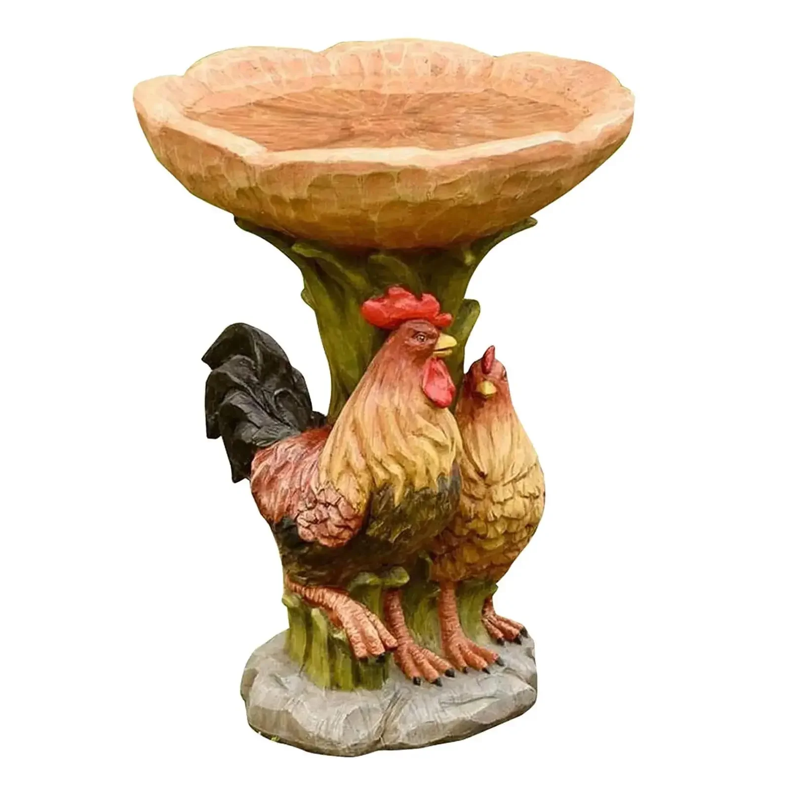 Garden Decoration Outdoor Birds Birdbath Polyresin Antique Garden Bird Decor Water Fountain Yard Bath Garden Home For Resin