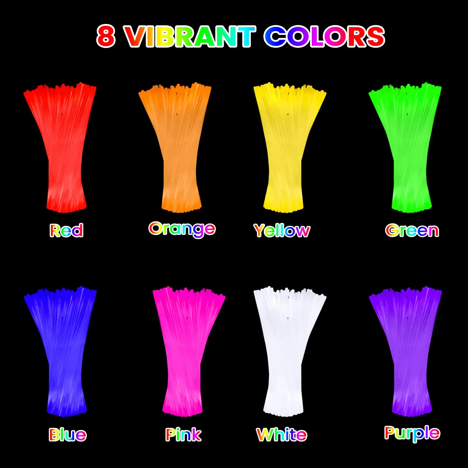 Glow Sticks Bulk Party Favor 8" Glow in the Dark Supplie Light Up Neon Halloween Decor Naszyjnik Bransoletka na Dziecko Dorosły Urodziny