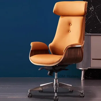 Cómoda Silla de ordenador de oficina para jefe de negocios, Silla de oficina de lujo de cuero, Silla ergonómica de alta gama, muebles de oficina para juegos 가구