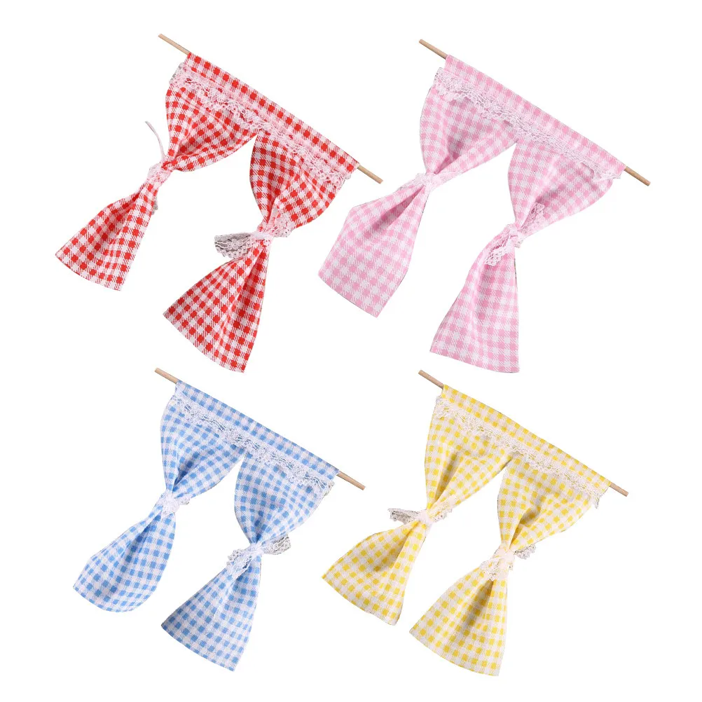 

4Pcs Miniature Window Curtains Detailed Craftsmanship for Dollhouse Furniture in Tiny House Displays Themes