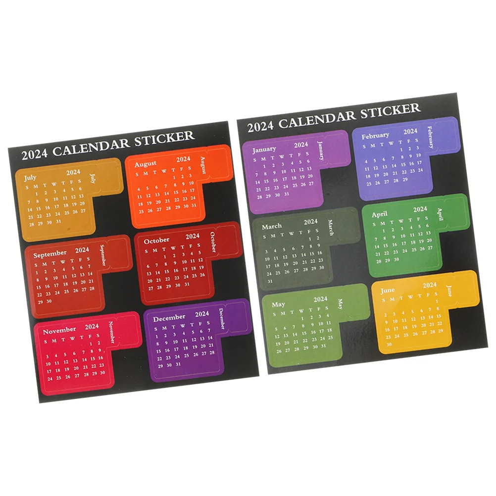 Stickers 2024 Index Post Notepad Calendar Planner Accessories Monthly Paper DIY Colorful Adhesive Office