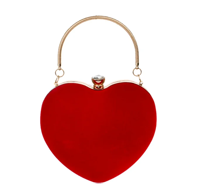 Exquisite herzförmige Abendtasche, modisches, vielseitiges Accessoire für Hochzeitskleider, elegante Handtasche für Tanzpartys, grenzübergreifend. – Detail 4