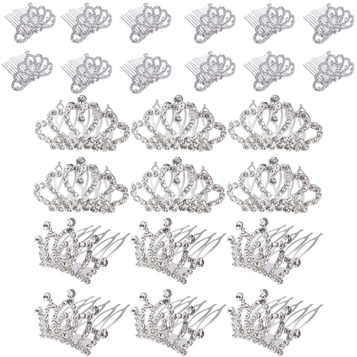 

Delicate Head Hoop Hair Jewelry Kids Headdress Rhinestone Headwear Crown Comb Mini Clips