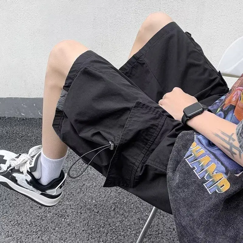 Men's Oversized Cargo Shorts Functional Techwear Summer Wide Leg Loose Fit Athletic Plus Size Casual Streetwear